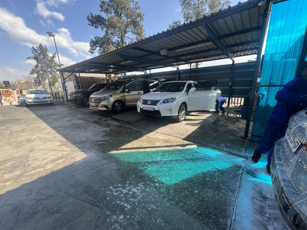 Full-Service Car Wash: Wash and Dry in Progress